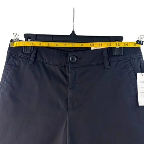 Liz Claiborne Classic Chino Bermuda Shorts Black Easy Fit Waist Hip & Thigh Size - Picture 8 of 8